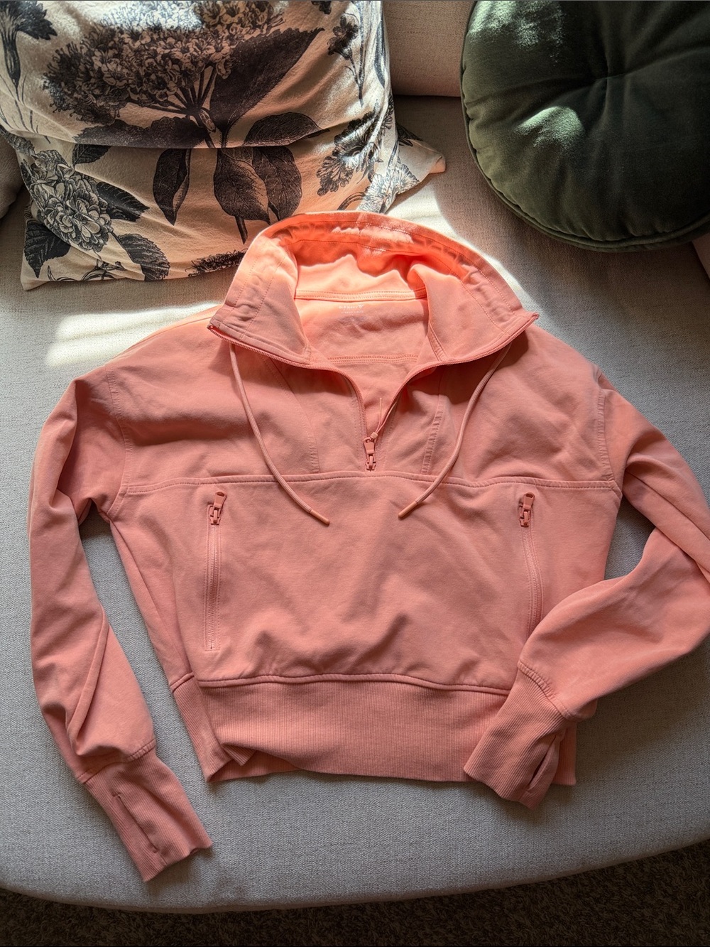 Old Navy Peach Half-Zip Hoodie Pullover